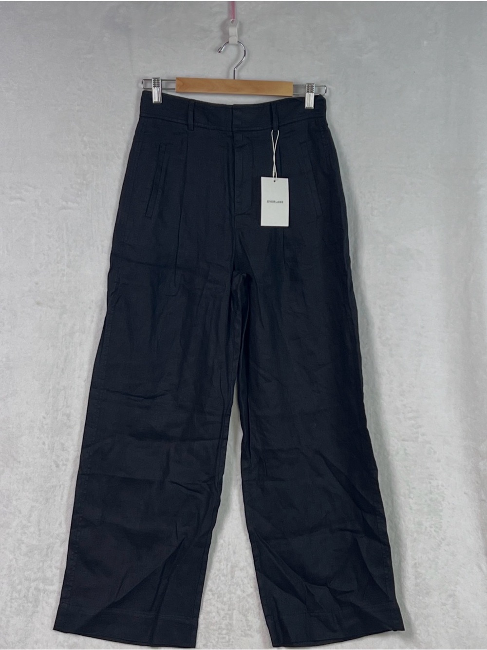 Everlane The Linen Way-High Drape Pant Black Wide Leg Classic Trousers Sz 4 NWT - Picture 7 of 14